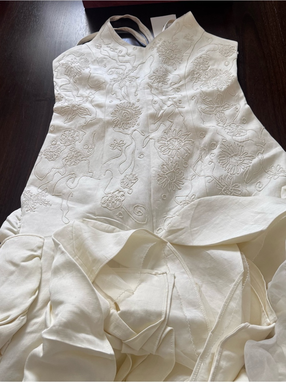 H&M STUDIO
NWT CREAM RUFFLED EMBROIDERED DRESS, PRICE FIRM. - Picture 12 of 13